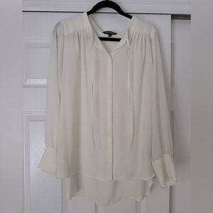 Express Long Sleeve White Tie Blouse Size L